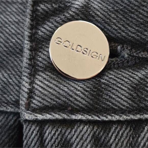 Goldsign Martin Ultra High Rise Denim Straight Leg Jeans Studio Black Sz 32‎ New - Picture 10 of 14